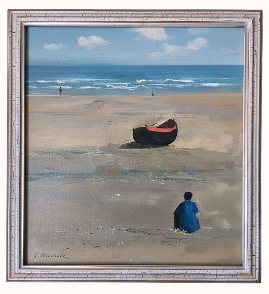 Igor 30 Craquelé blanc filets argent